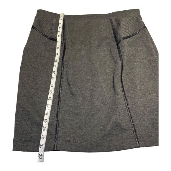 APT.9 A-Line Skirt Women's Large Gray Polyester Stretch Elastic Waist Pull On - Picture 5 of 7